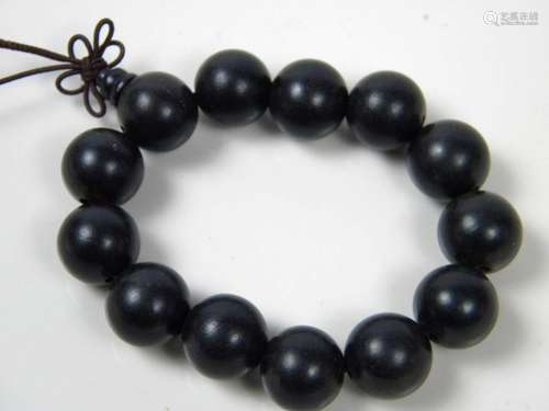 CHINESE BUDDAH BLACK PRAYER BEADS BRACELET