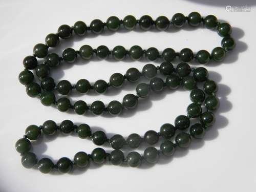 Vintage Nephrite Green Jade Necklace