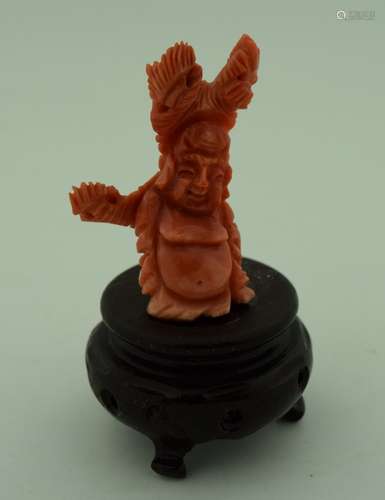 Vintage Red Coral Buddha Statue