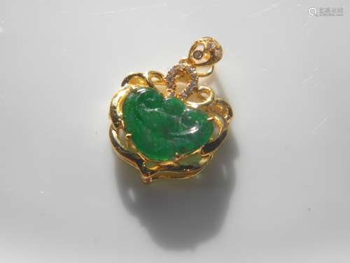 Natural Green Jadeite Ruyi Pendant