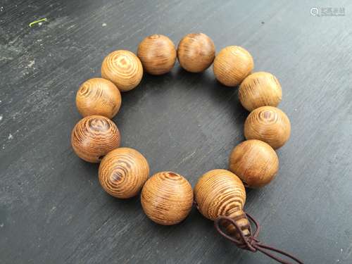 CHINESE BUDDAH  LIGHT BROWN PRAYER BEADS BRACELET