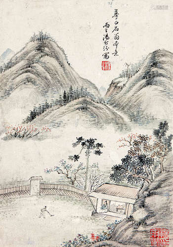 汤贻芬（1778～1853） 山水 镜心 纸本设色