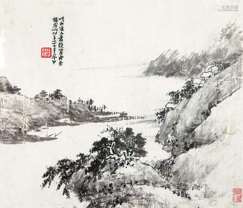 肖俊贤（1865～1949） 山水 镜心 纸本水墨