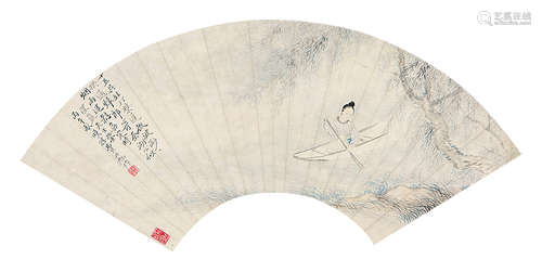 费丹旭（1801～1850） 仕女 扇面 纸本设色