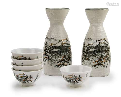 墨彩酒具一組 SAKE BOTTLE AND CUP SET