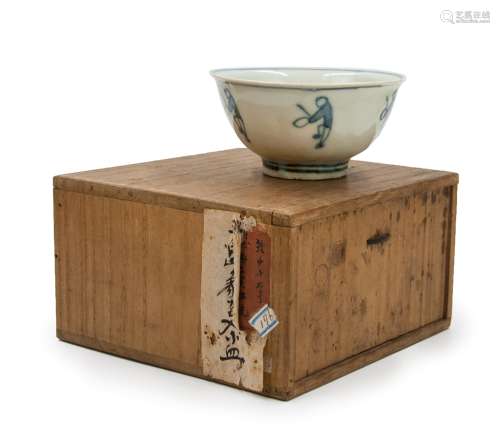 江戶時代 青花人物碗 BLUE AND WHITE BOWL; EDO PERIOD(1603-1868)