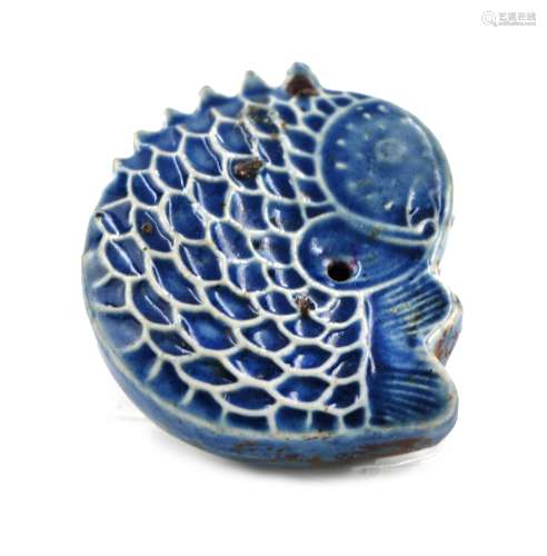 朝鮮王朝（1392-1910）青花魚型水滴 KOREAN BLUE FISH WATER DROPPER; JOSEON(1392-1910)