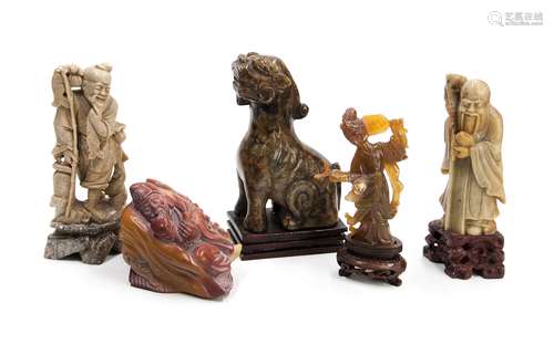 石雕造像一組 CARVED STONE FIGURINE GROUP