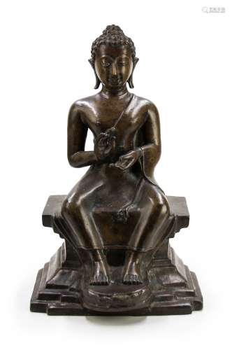 19世紀末 亞洲銅佛像 BRONZE SEATED BUDDHA; 19TH CENTURY
