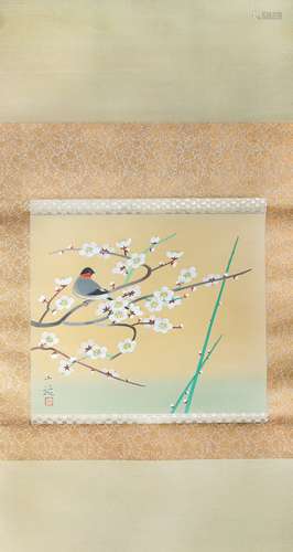 喜上眉梢畫 SCROLL PAINTING OF BLOSSOMS AND BIRD(55)