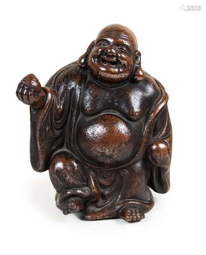 日本 銅布袋和尚造像 JAPANESE BRONZE BUDAI