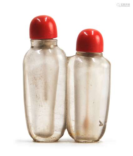 玻璃胎雙聯鼻煙壺 TWIN GLASS ROUNDED SNUFF BOTTLE