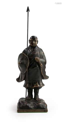 銅製行僧立像 BRONZE FIGURE OF A MONK