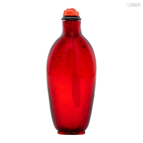 Chinese Red Glass Snuff Bottle