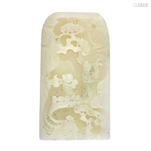 Chinese White Jade Plaque
