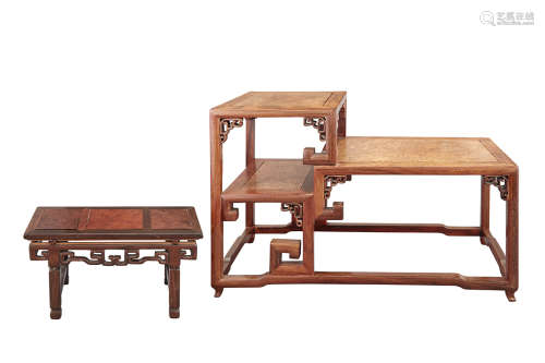 Two Chinese Wood Display Stands