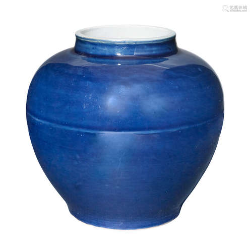 Chinese Blue Glazed Porcelain Jar