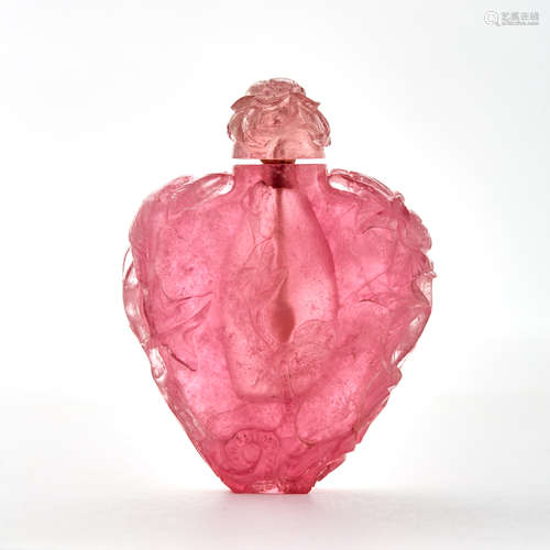 Chinese Pink Tourmaline Snuff Bottle