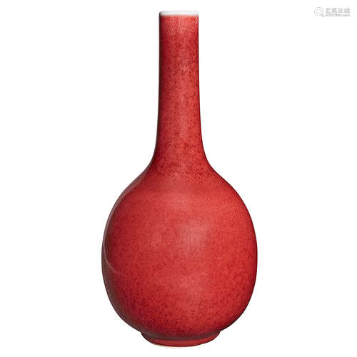 Chinese Copper Red Glazed Porcelain Bottle Vase