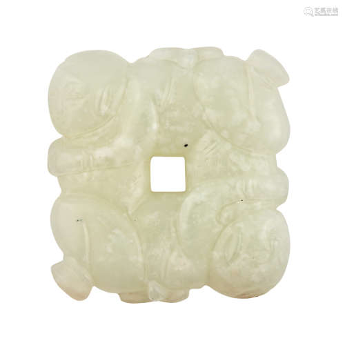 Chinese White Jade Double Boy Toggle