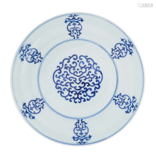 Chinese Blue and White Glazed Porcelain Dish