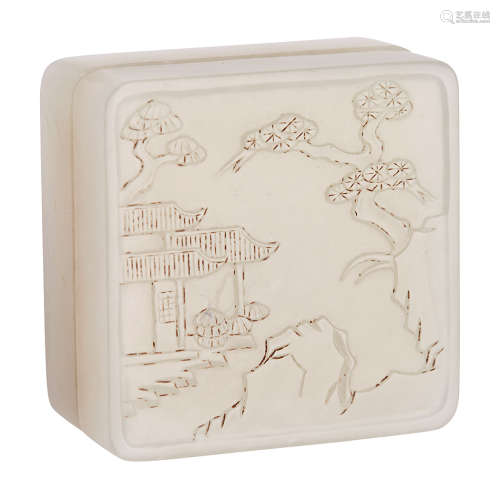 Chinese White Jade Covered Box