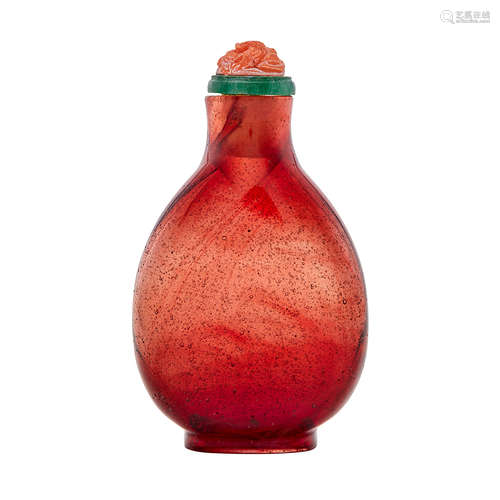 Chinese Deep Red Glass Snuff Bottle