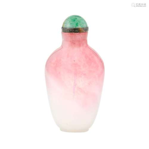 Chinese Pink and White Glass Snuff Bottle