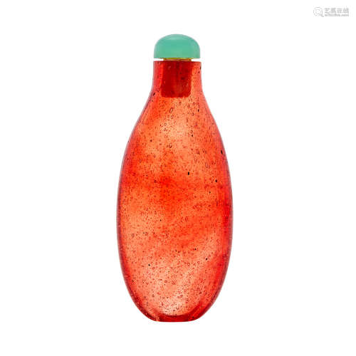 Chinese Raspberry Pink Glass Snuff Bottle