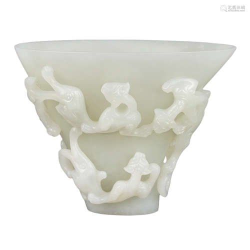 Chinese Pale Celadon Jade Libation Cup