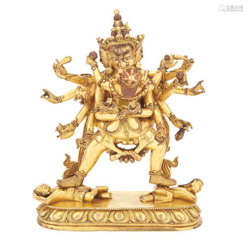 Tibetan Gilt-Bronze Figure of a Chakrasamvara