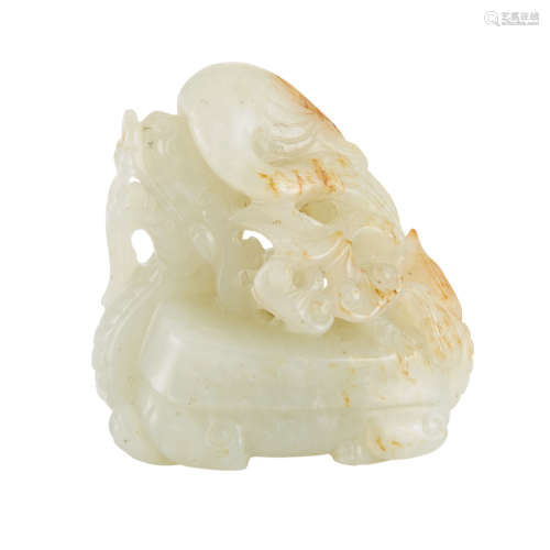 Chinese Pale Celadon Jade Mythical Beast Group