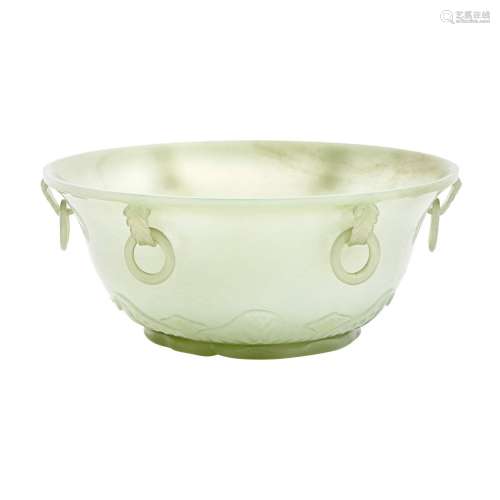 Chinese Mughal Style Celadon Jade Bowl