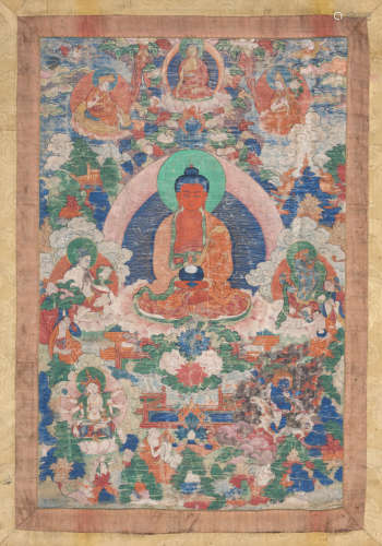 Tibetan Thangka of Amitayus Buddha