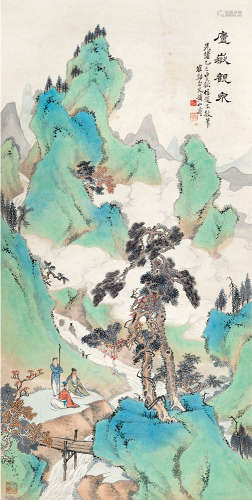 黄山寿（1855～1919） 庐岳观泉 立轴 设色纸本