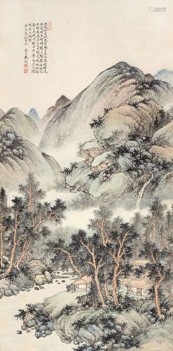 吴琴木（1894～1953） 山居图 立轴 设色纸本