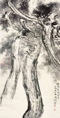 黑伯龙（1915～1989） 墨松 立轴 水墨纸本