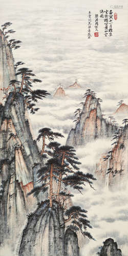 周怀民（1907～1996） 黄山云海 立轴 设色纸本