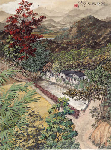 陶冷月（1895～1985） 湘西风光 镜片 设色纸本