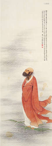 陈缘督（1902～1967） 达摩 立轴 设色绫本