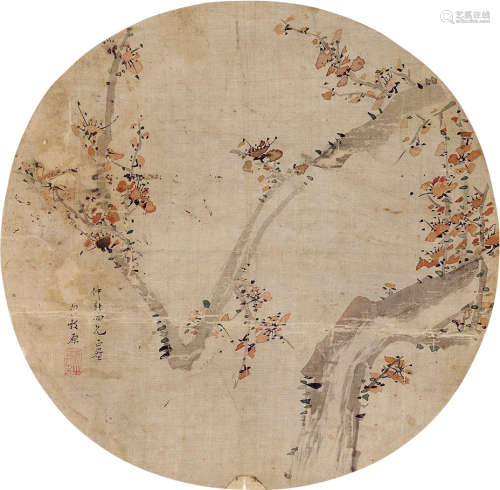 黄均（古）（1775～1850） 梅花 镜片 设色绢本