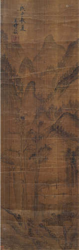 王时敏（1592～1680） 秋山枯木 立轴 水墨绫本