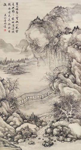 董邦达（1699～1769） 平湖远山 立轴 水墨纸本