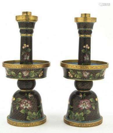 CLOISONNE CANDLE HOLDERS