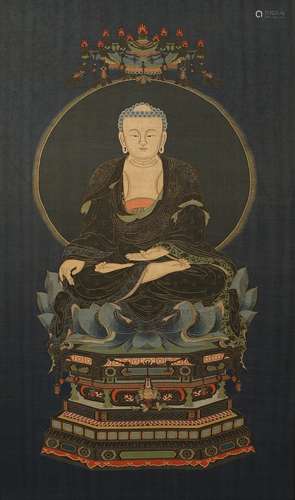 A kesi embroidered 'seated Shakyamuni' panel