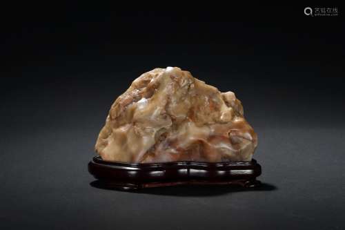 A naturalistic shoushan soapstone scholar's rock