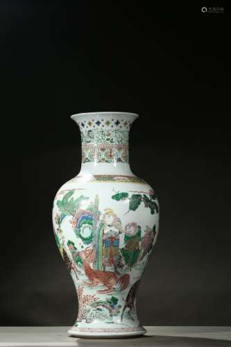 A wucai 'figures from story scene' vase