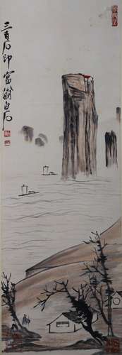 Qi Baishi: color and ink on paper landscape painting