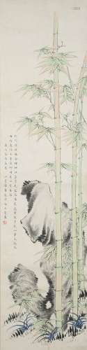 Lu Xiaoman: color and ink 'bamboo and rock' painting