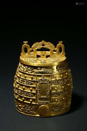 A gilt-bronze cast ritual bell
